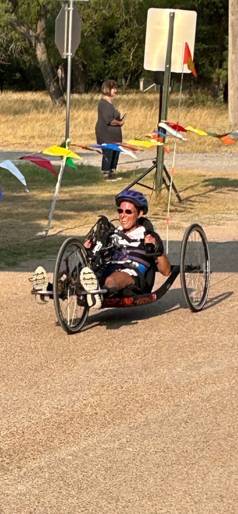 Heidi Wachtel finishes up the 11 mile ride